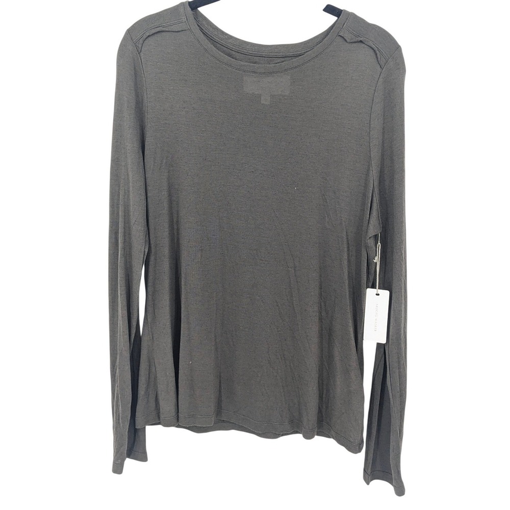 Brochu Walker‎ Cashmere Blend Tee Womens Large Brown Gray Long Sleeve Modal NWT